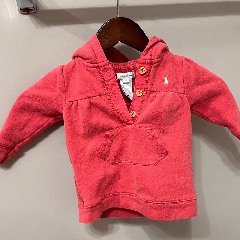 Polo Ralph Lauren pink baby girl hoodie 9months